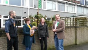 Martin explaining the voting system to local residents