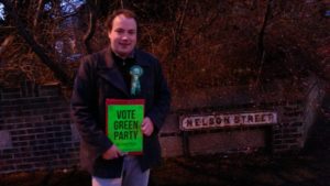 Martin out doorknocking on Nelson Street in Norwich where residents used to complain about drug dealing